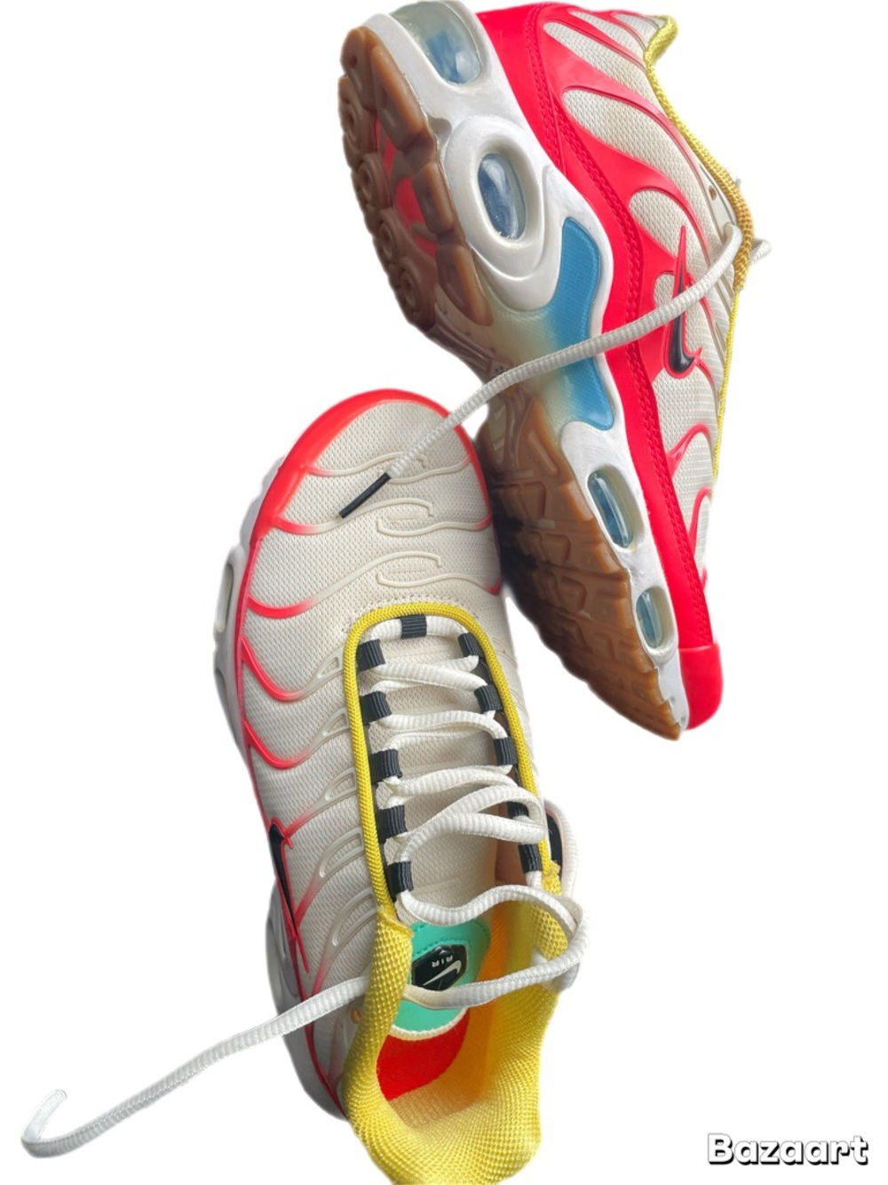Nike White, Pink & Yellow Women's Athletic Sneakers air max